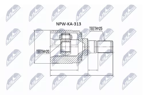 Homokineet reparatie set, aandrijfas