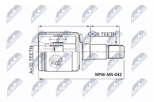 Homokineet reparatie set, aandrijfas