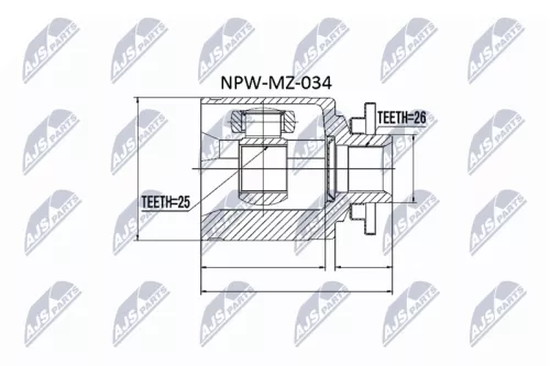 Homokineet reparatie set, aandrijfas