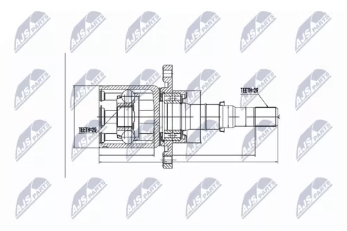 Homokineet reparatie set, aandrijfas