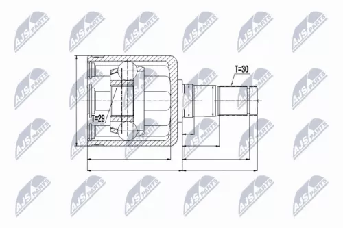 Homokineet reparatie set, aandrijfas