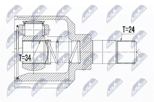 Homokineet reparatie set, aandrijfas