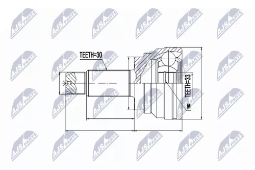 Homokineet reparatie set, aandrijfas