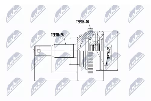 Homokineet reparatie set, aandrijfas