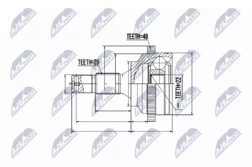 Homokineet reparatie set, aandrijfas