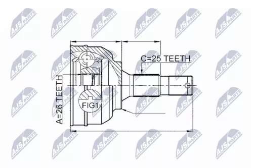 Homokineet reparatie set, aandrijfas