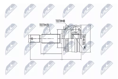 Homokineet reparatie set, aandrijfas