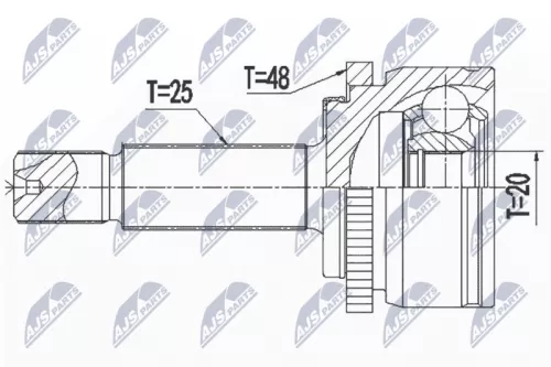 Homokineet reparatie set, aandrijfas