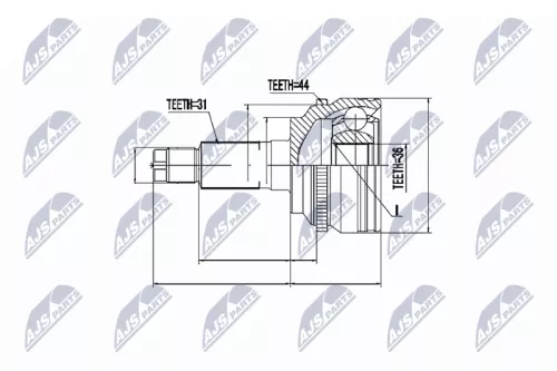 Homokineet reparatie set, aandrijfas
