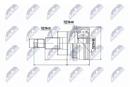 Homokineet reparatie set, aandrijfas