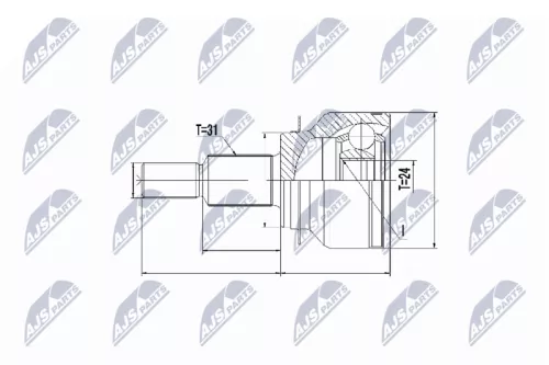 Homokineet reparatie set, aandrijfas