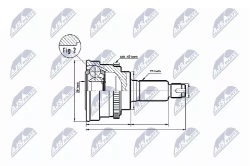 Homokineet reparatie set, aandrijfas