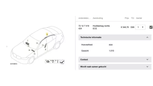 Airbag hemel rechts-